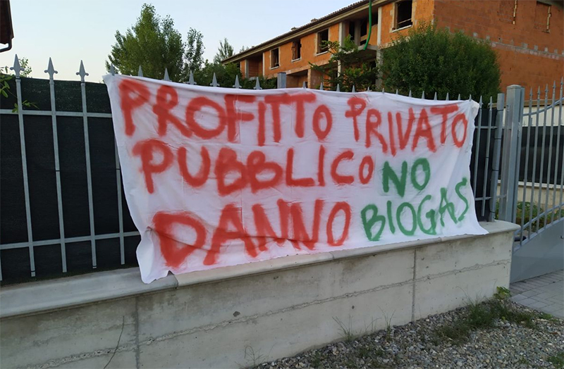 striscione biogas