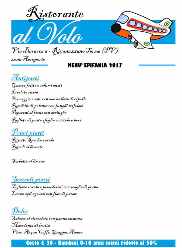 menu epifania