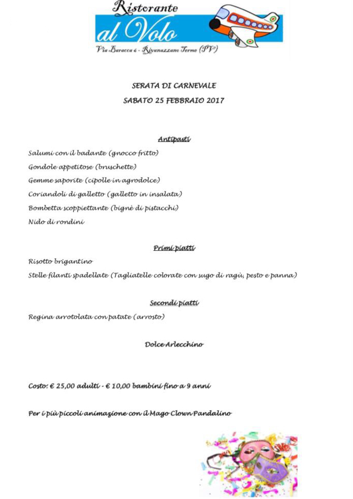menu carnevale