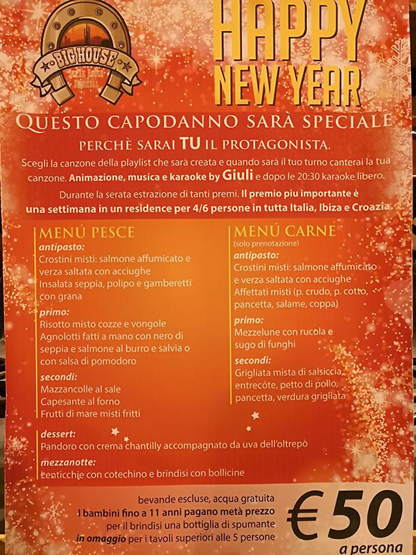 menu bighouse capodanno