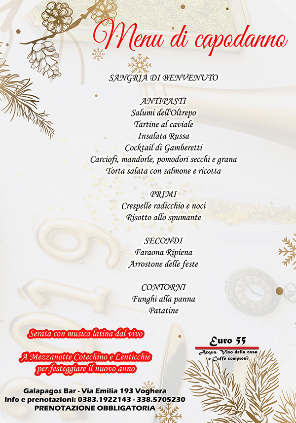 MENU DI CAPODANNO