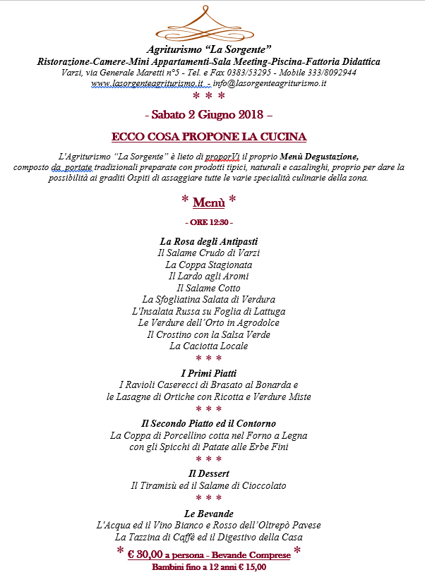 menu 2giugno